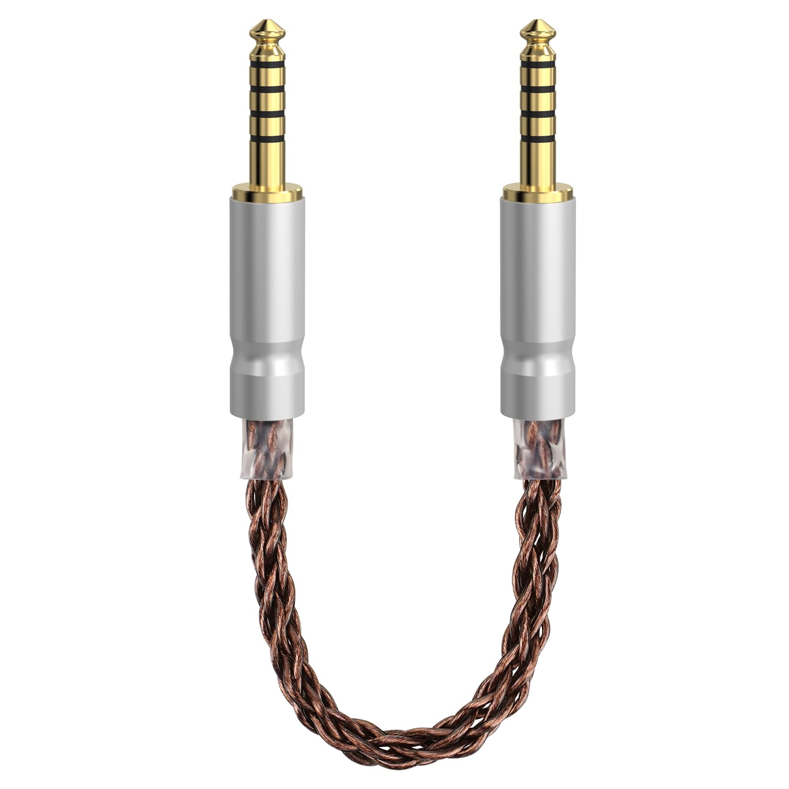 Geekria Apollo 4.4mm Balanced Cable, Single Crystal Copper 5 Pole Male to Male Upgrade Cord, 8 Strands 6N OCC, Compatible with iFi DAC, Amplifier, Music Player (18cm)