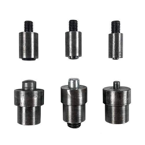 Miniatura 5 de QWORK - Kit de herramientas de perforación de máquina con ojales resistentes para prensa a mano con 3 troqueles y 1500 ojales plateados