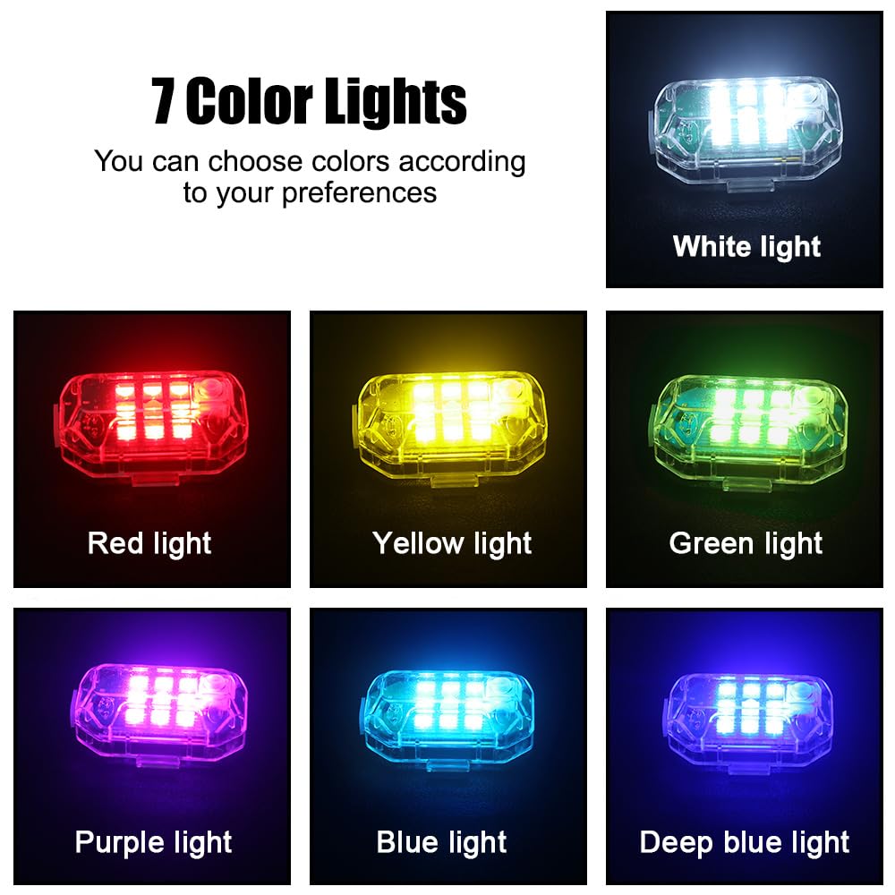 4 Lumières Stroboscopiques Drone LED 7 Couleurs - Étanches Avec Télécommande Pour Photographie Et Camping
