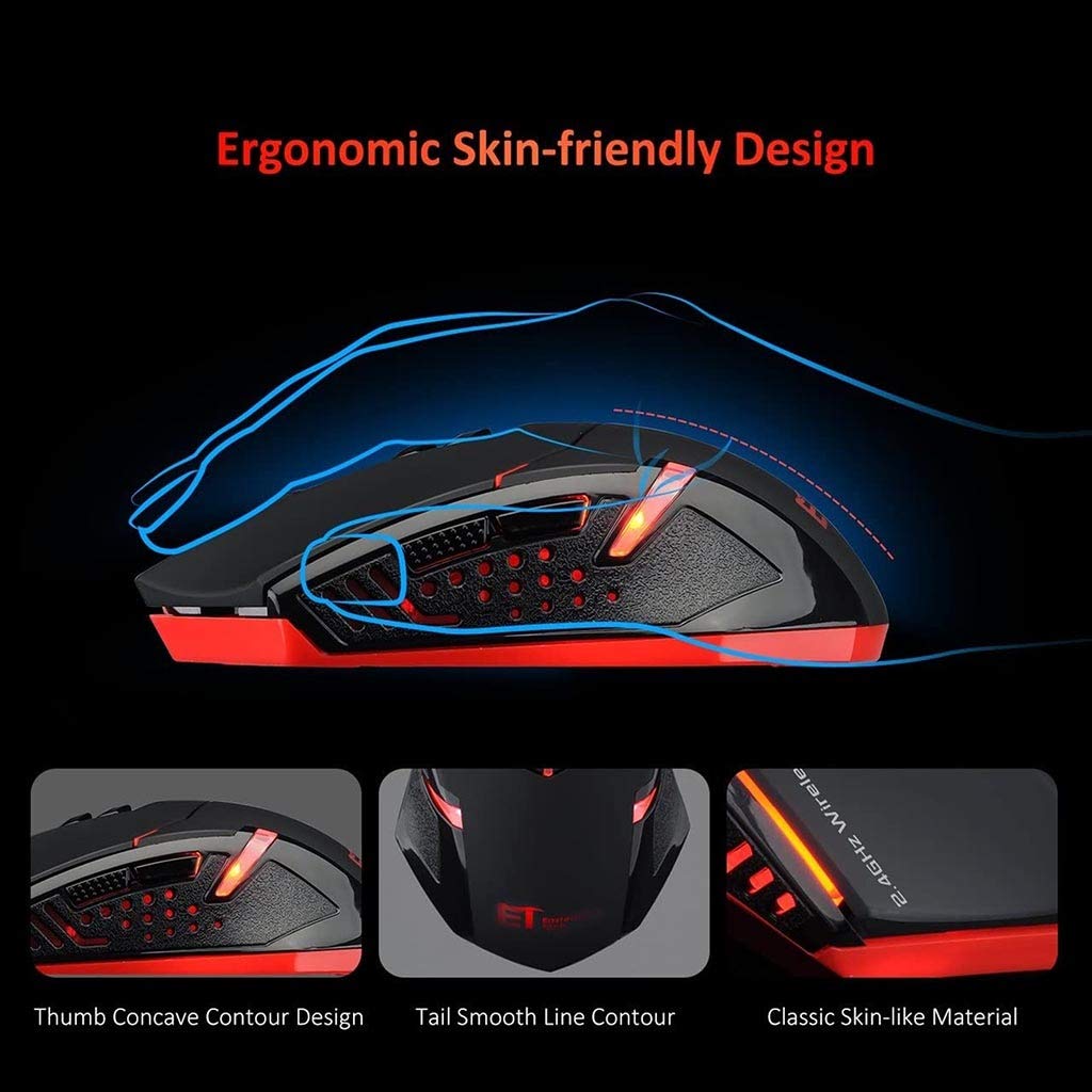 RajoNN Mouse Mouse Wireless, Mouse da Gioco per Computer Ottico a LED con Ricevitore, 5 DPI Regolabili Fino a 2400 DPI, per Notebook PC Laptop, Risparmio Energetico (Colore : Bianca)