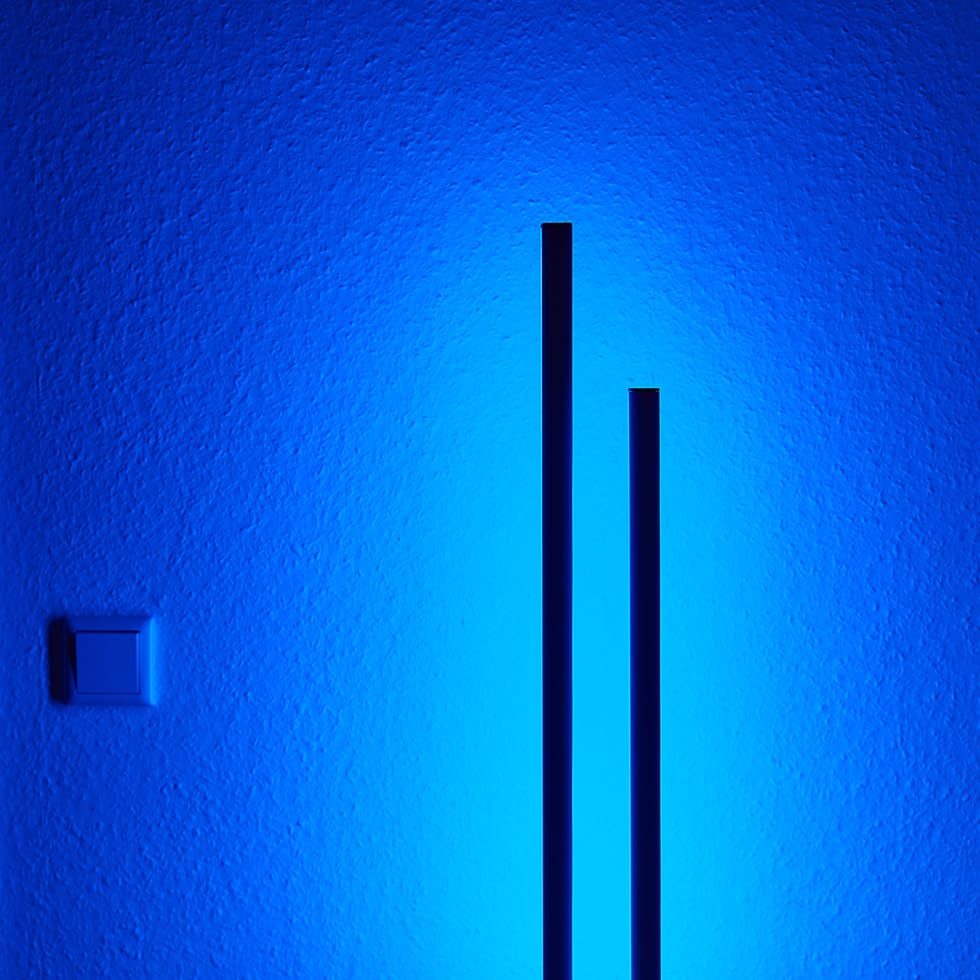 MeLiTec LED Stehlampe mit Wifi, Alexa und Google Assistant, RGB und beidseitige Beleuchtung für Wohnzimmer