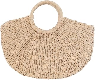 Summer Beach Bag Straw Bag Weave Bag Straw Woven Handbags Women Summer Rattan Handmade Woven Tote Bag Woven Bag (Color : B, Size : 40 * 24cm)