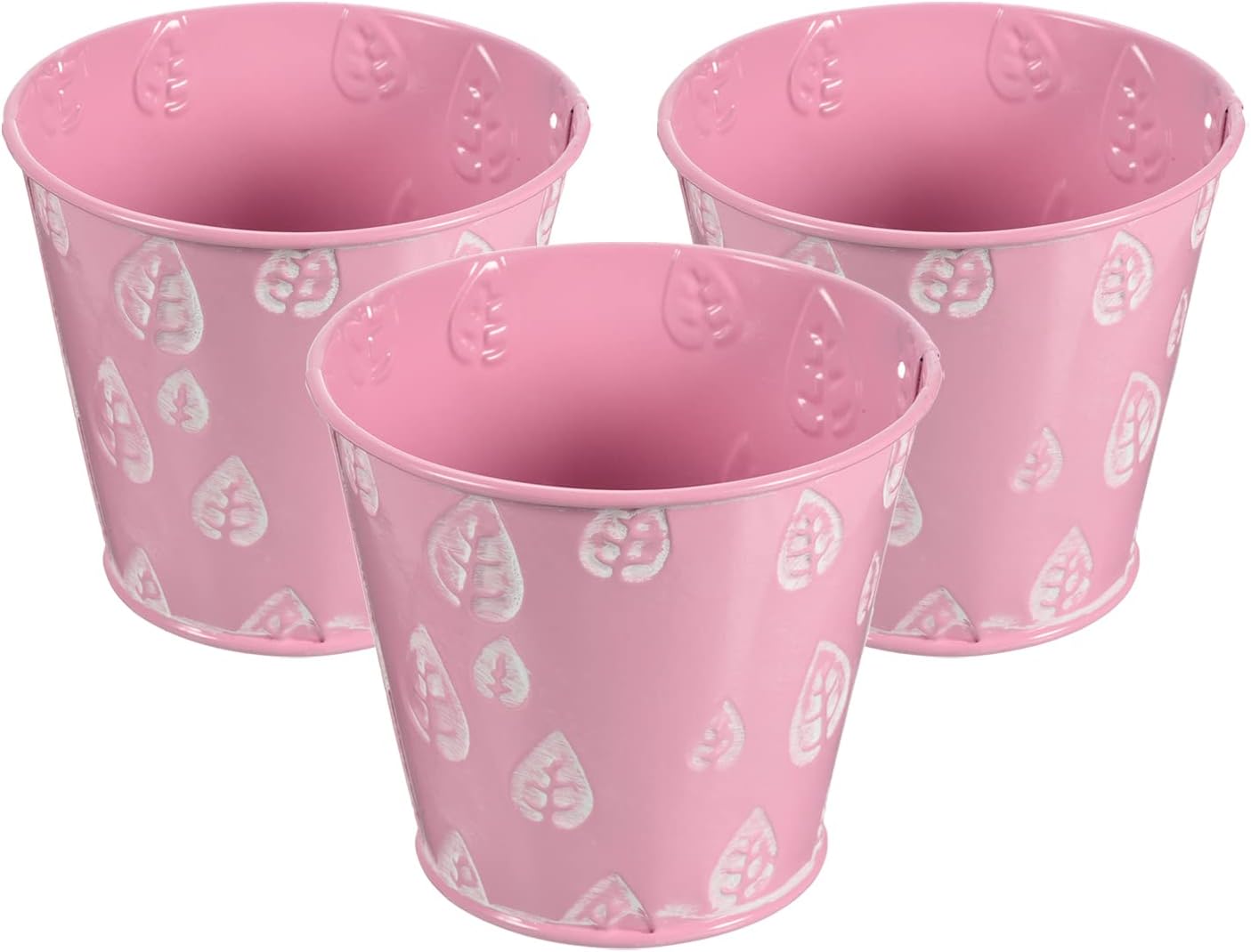 PATIKIL Galvanized Metal Plant Pot Bucket 4", 3 Pack Iron