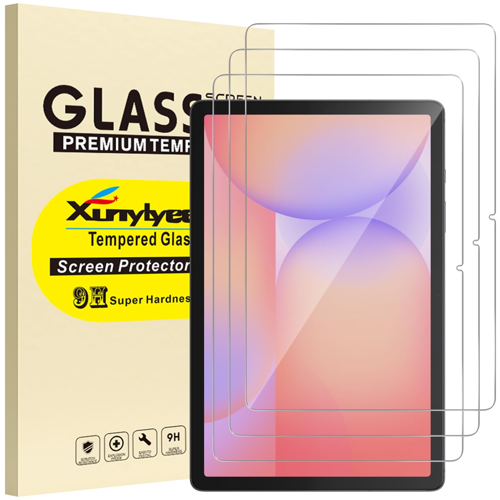 XunyLyee 3 Stück, Panzer Schutz Glas für Samsung Galaxy Tab S10 Lite/ S10 FE/ S9 FE 10.9 Zoll und Galaxy Tab S11/ S9 11 Zoll Schutzfolie