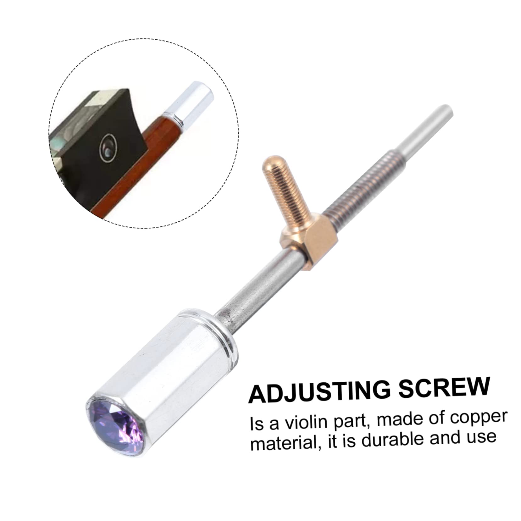 BESPORTBLE Violin Bow Screw Parts for Violins Durable Metal Accessory for String Instruments Easy to Mount DIY for Musicians and Beginners