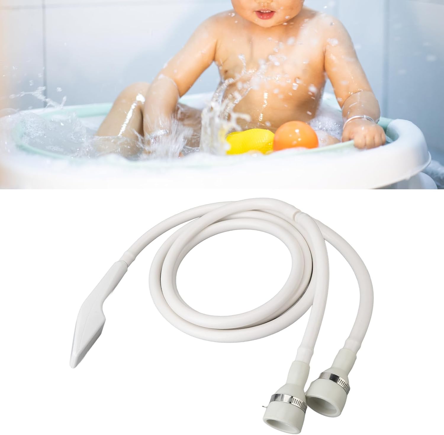 Double Connection Port Sink Spray Rubber Hose, Faucet Portable Sink Hose Faucet Sprayer Shampoo Sprayer, for Dog Pets Bathing Washing Hair Rinsing Vegetables