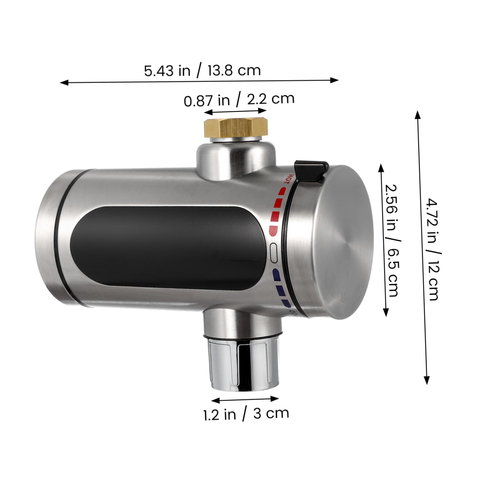 Grifo Instantáneo 220 V 3000 W Pantalla LED en Acero | Control de Temperatura, Bobina Integrada, Rotación 360°, Instalación Sencilla, 1 Juego para Cocina y Jardín