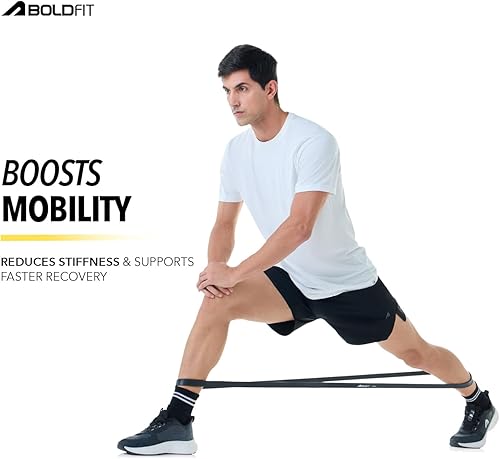 Miniatura 3 de Boldfit Banda de resistencia pesada para ejercicio y estiramiento (negro) (Material: caucho natural)