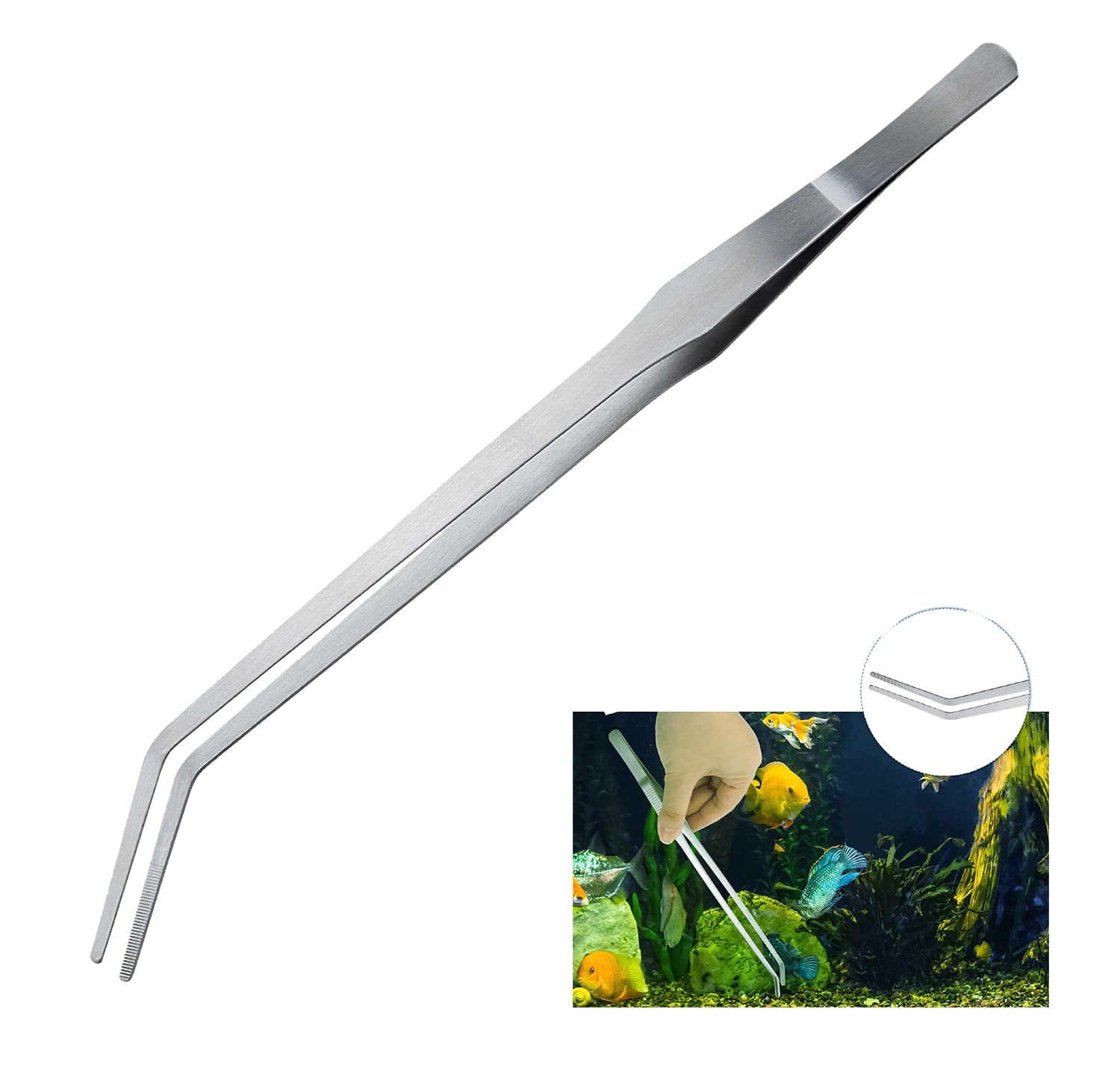 Sage Square Aquarium Straight Tweezer, Sturdy, Flexible Enough, Comfortable and Easy, Anti-Slip Straight Handle, Steel, Suitable for Hold Worms, Reptiles, Lizards (38cm) (B0B8NMKNX9) Amazon Price History, Amazon Price Tracker