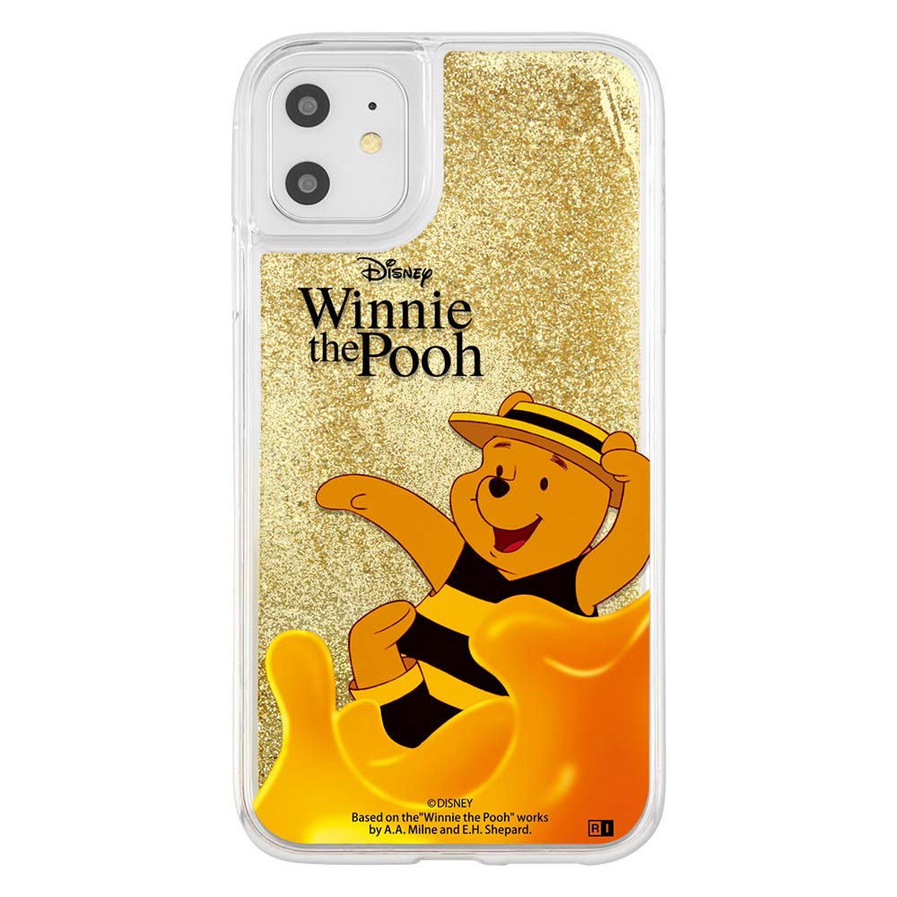 イングレム Inglem iPhone 11 Case, iPhone XR Cover, Winnie The Pooh, Glitter, Flows Glitter, Shockproof, Shock Absorption, PC TPU Soft Hybrid, Cute, Stylish, Winnie The Pooh/Hunny_01