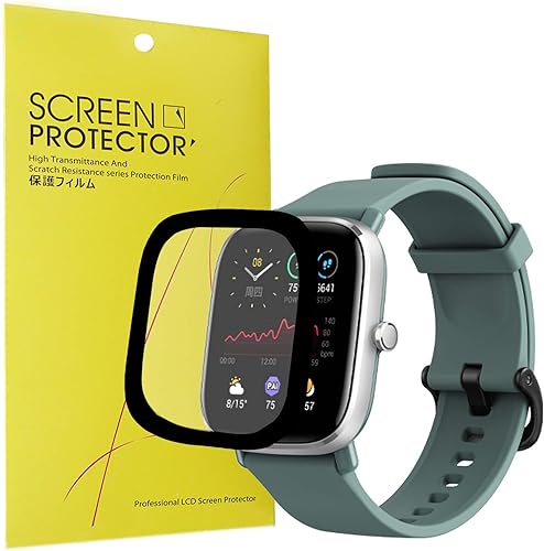 Protector de pantalla compatible con Amazfit GTS 2 Mini, youkei 3D cobertura completa PET suave protector de pantalla para Amazfit GTS 2 Mini