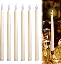 LED Candle, 6 Pieces Electric Flickering Flame LED Candlestick, Decorative Fake Candles, White LED Candles for Easter, Birthday, Christmas, Birthday Party, Wedding