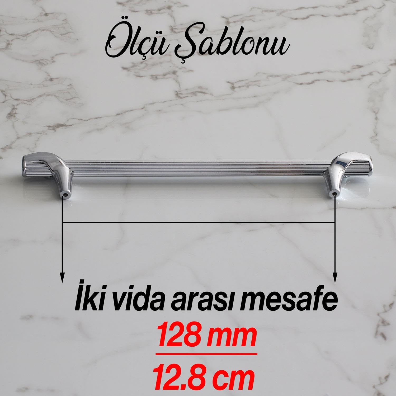 Duru 128 mm Metal Kulp Mobilya Mutfak Dolabı Kulpları Çekmece Dolap Kapak Kulbu Kulpu Krom Renk