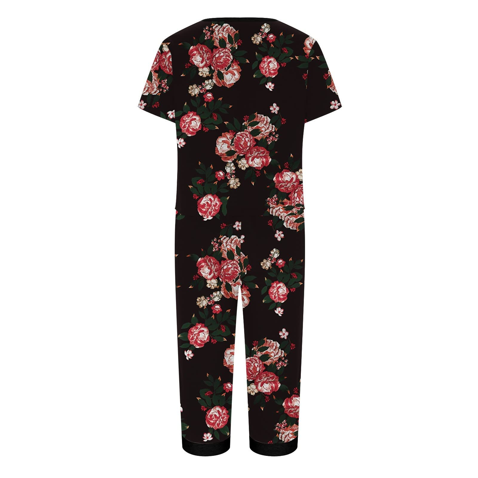 Completo Donna Estivo 2 Pezzi Tuta da Casa Donna Casual Maniche Corte Top + Pinocchietti Stampa Grafica Complete Donne Estive Comodo Mode Per Festa Festiva Spiaggia Vacanza Quotidiane Loungewear