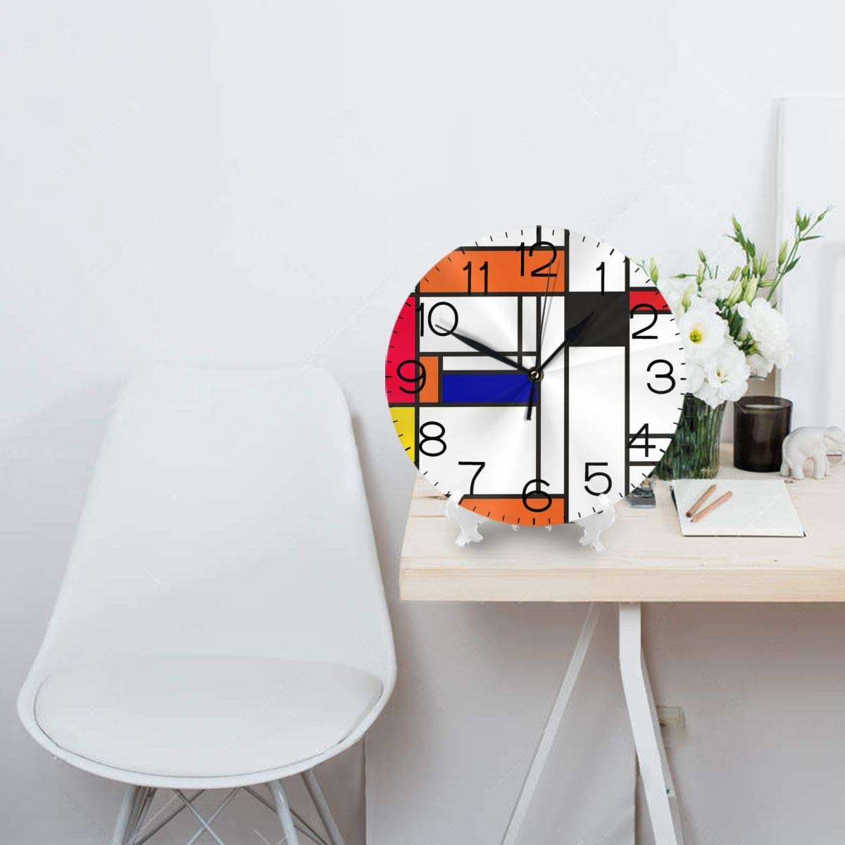 モンドリアン調デザイン置き時計