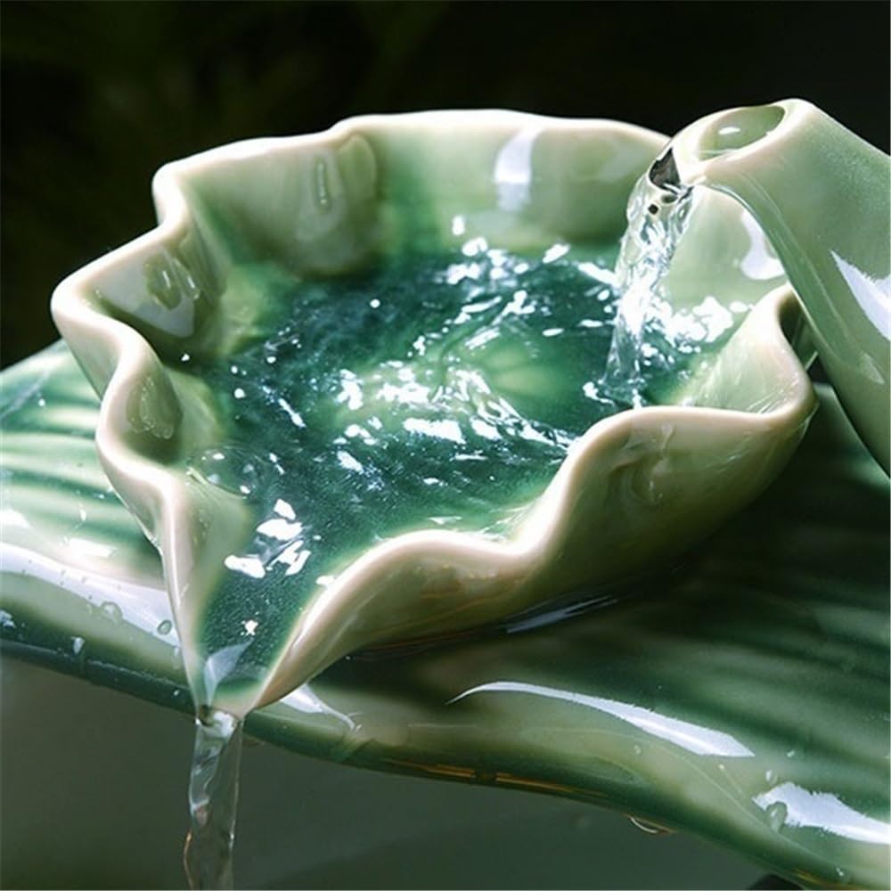 Fuente de Cascada Interior Fuente de Agua de Interior, Fuente de Mesa con Cascada, decoración de paisajes de simulación de Escritorio(XL)