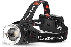 AMAKER LED Rechargeable Headlamp, 30000 Lumen Super Bright