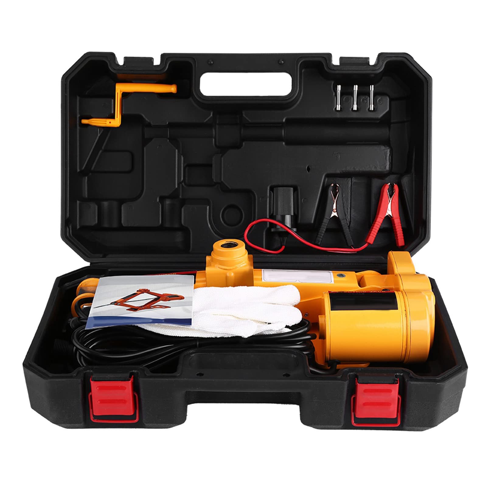 3T 12V DC Automotive Cric Elettrico, Cric per Auto a Forbice Sollevamento di Emergenza Kit di Riparazione Pneumatici con Custodia per Il Trasporto per SUV Van Garage e Attrezzature di Emergenza