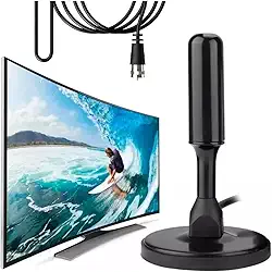 Antena Digital TV Interna Externa Amplificada HDTV 4K UHF | VHF | FM, Resistente A Água, Compatível Com Samsung, LG, Philco, APC, Philips, Smart TV, Led, LCD, 3D, Cabo 5 Metros, Com Imã.