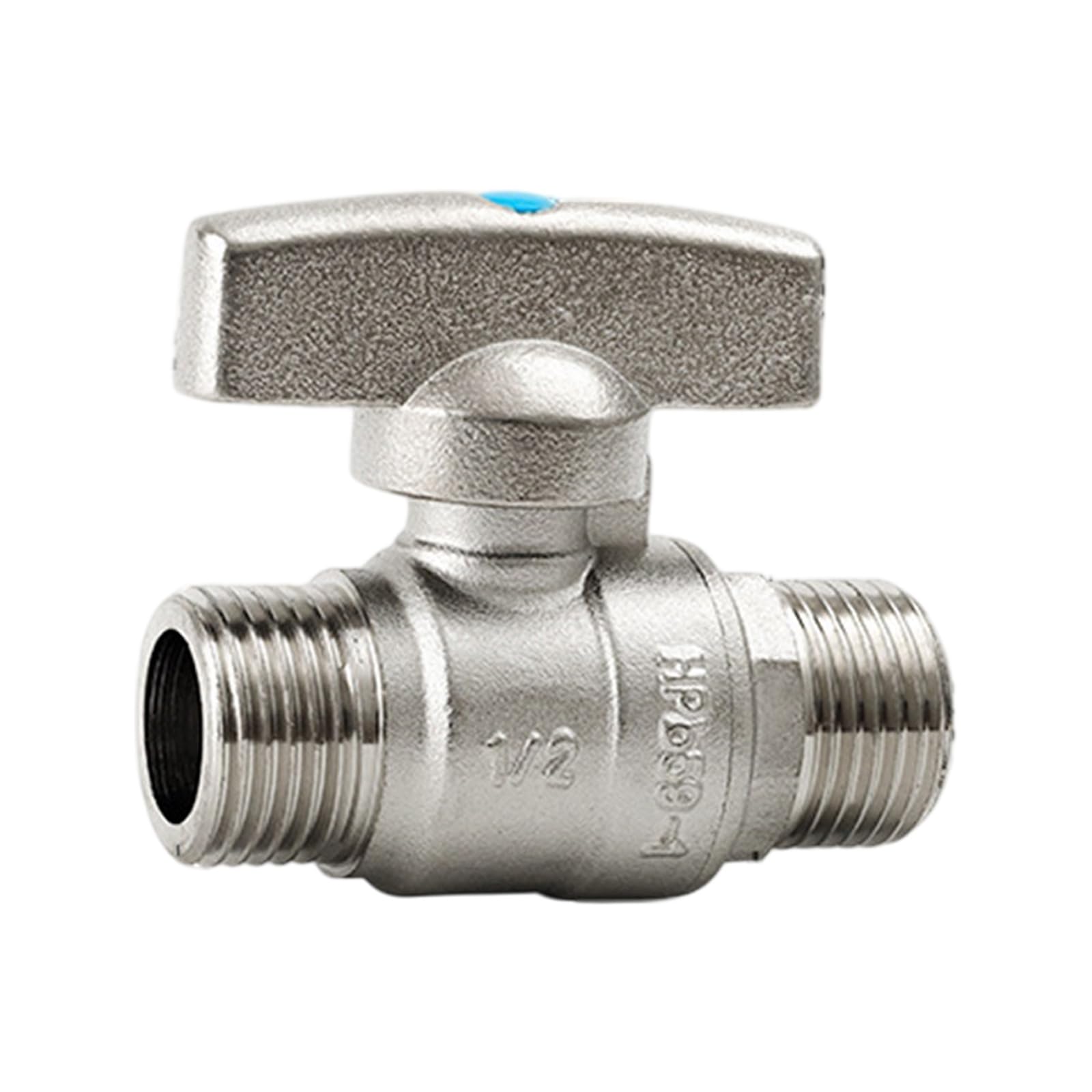 Duty Butterfly Handle with Double Male Thread 1/2" & 3/4" for Industrial Plumbing Thickened Butterfly Handle Ball