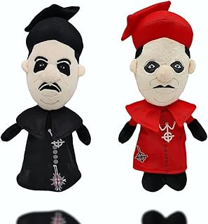 2 pcs Red Cardinal Plush,10" Cardinal copia Plush,Ghost Cardinal Copia Plushie Toy, Horror Frontman Pillows Collectables Gift for Boys Girls Fans (Red and Black)