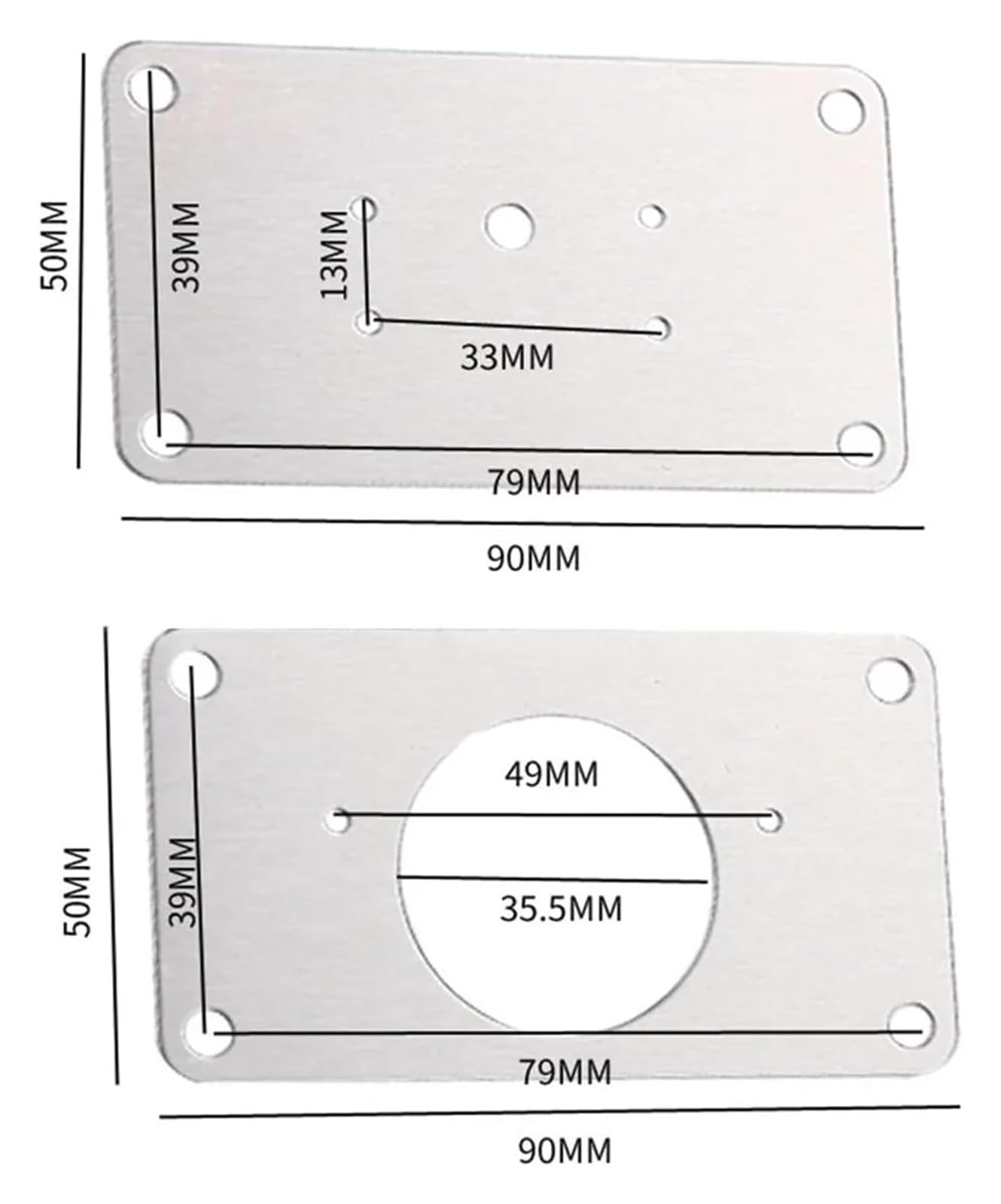 Płytka naprawcza zawiasów 1/4/10 szt. Płyta naprawcza zawiasów szafkowych mocująca zawiasy drzwi szafek panel naprawczy Sprzęt meblowy(10pcs Silver 3b)