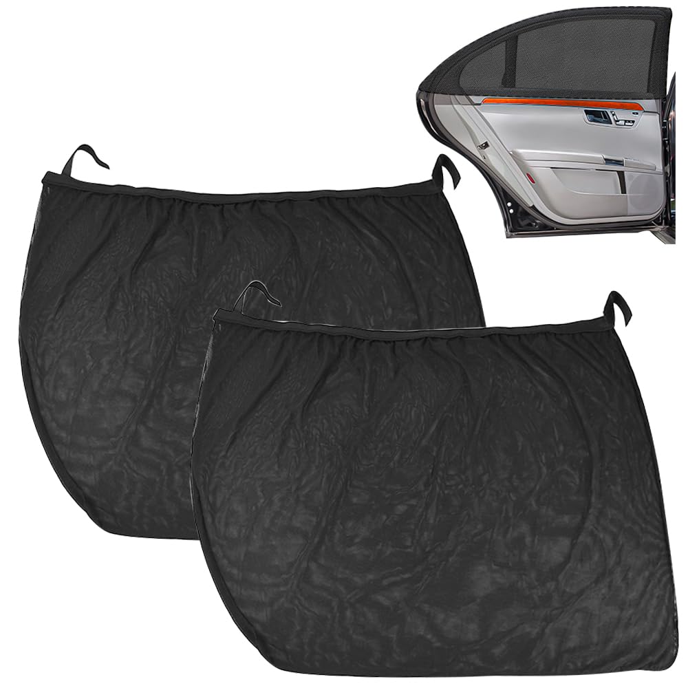 HEKOBAG 2pcs Parasol Coche para Ventana Lateral Trasera con velcro, Parasol Coche Infantil Lateral Ventana Trasero Sombrilla Universal con protección UV, Parasol Coche Común a la Mayoría de los Coches