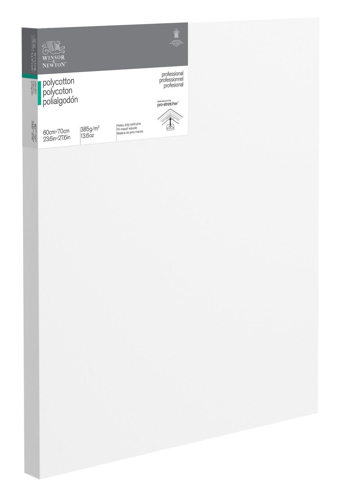 Winsor & Newton 6206063 Professional Keilrahmen Deep Edge aus Baumwollmischgewebe, 385 g/m², 3-fach grundiert, mittlere Körnung, ideal für die Ölfarben und Acrylfarben - 60x70cm