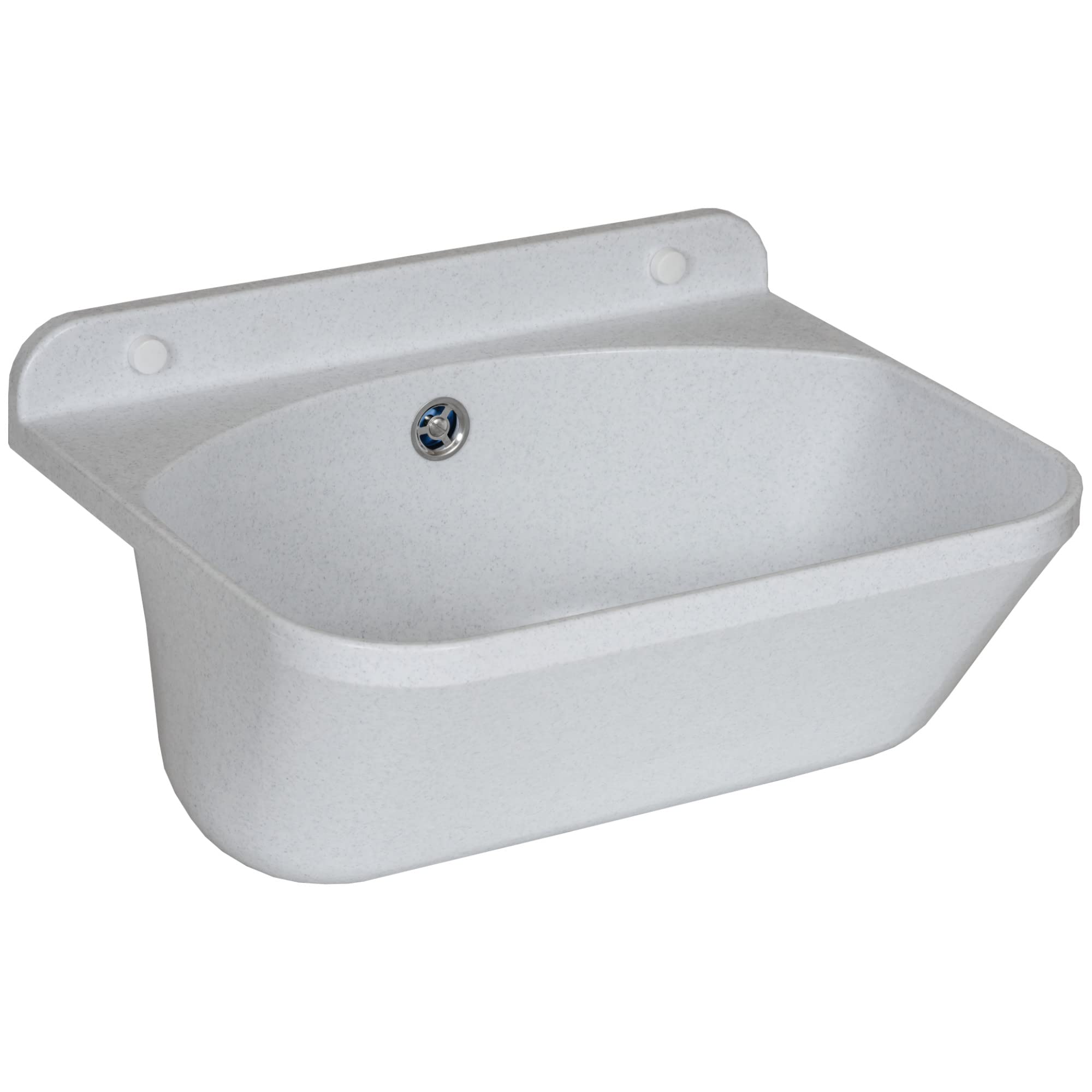 Lavabo con sifón fregadero de plástico blanco granito color, 45 cm de longitud colgante instalación de agua cocina baño lavabo resistente
