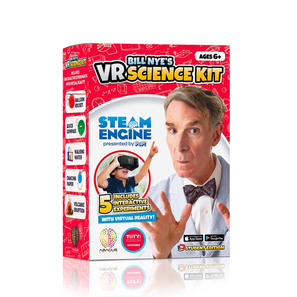 Bill Nye's VR Science Kit Student Edition - Virtual Reality Kids Book and Interactive STEAM Set - Includes All Materials You Need, Ages 6 and Up