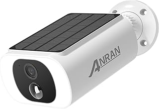 ANRAN 2K Solar Security Cameras Wireless Outdoor/Indoor, Integrated Solar Panel, Battery Camera, Color Night Vision, Spotlight Camera, 2-Way Talk, PIR Motion Detection, Alerts, Work with Alexa, C3