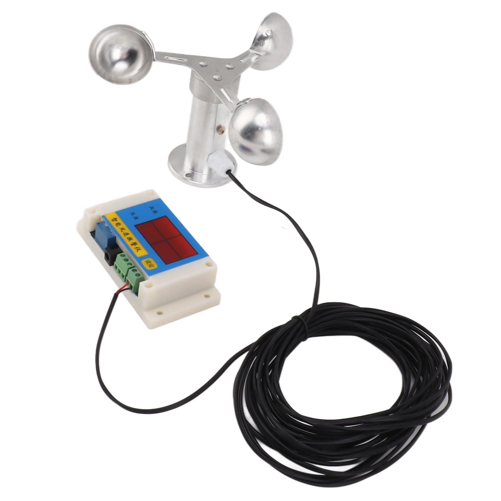 CHICIRIS Dispositivo di Allarme velocità del Anemometro per Gru a Torre, 3 Pale del Ventilatore con Alimentatore USB 5V per Stazione Meteorologica da Costruzione