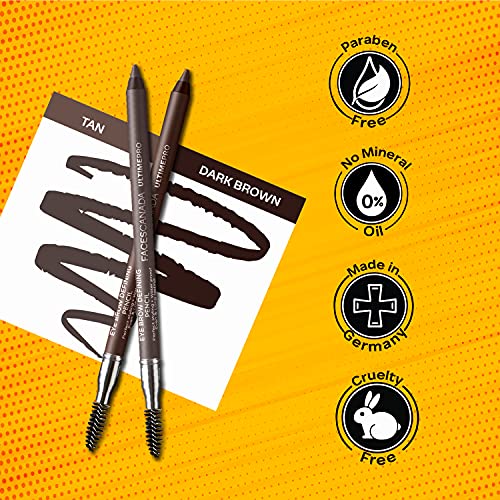 FACES CANADA Ultime Pro Eyebrow Defining Pencil - Tan 01, 1.2 g | Gel Gliding, Long Lasting Color Pay Off | Natural Looking Brows | With Spoolie Brush | Waterproof,... - Image 5