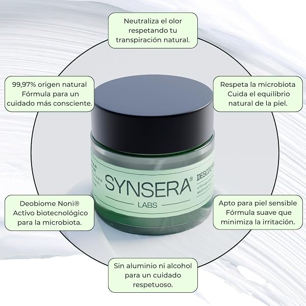 SYNSERA – Desodorante Natural Crema 99,97% Origen Natural – Sin Aluminio, parabenos, disruptores endocrinos – Con Deobiome Noni® – Respeta la Microbiota – Neutraliza Olor sin Bloquear – Piel Sensible - 2