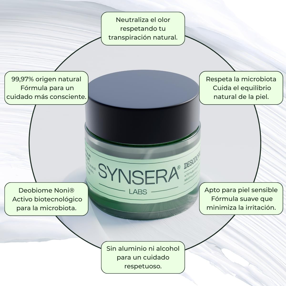 SYNSERA – Desodorante Natural Crema 99,97% Origen Natural – Sin Aluminio, parabenos, disruptores endocrinos – Con Deobiome Noni® – Respeta la Microbiota – Neutraliza Olor sin Bloquear – Piel Sensible — view 2