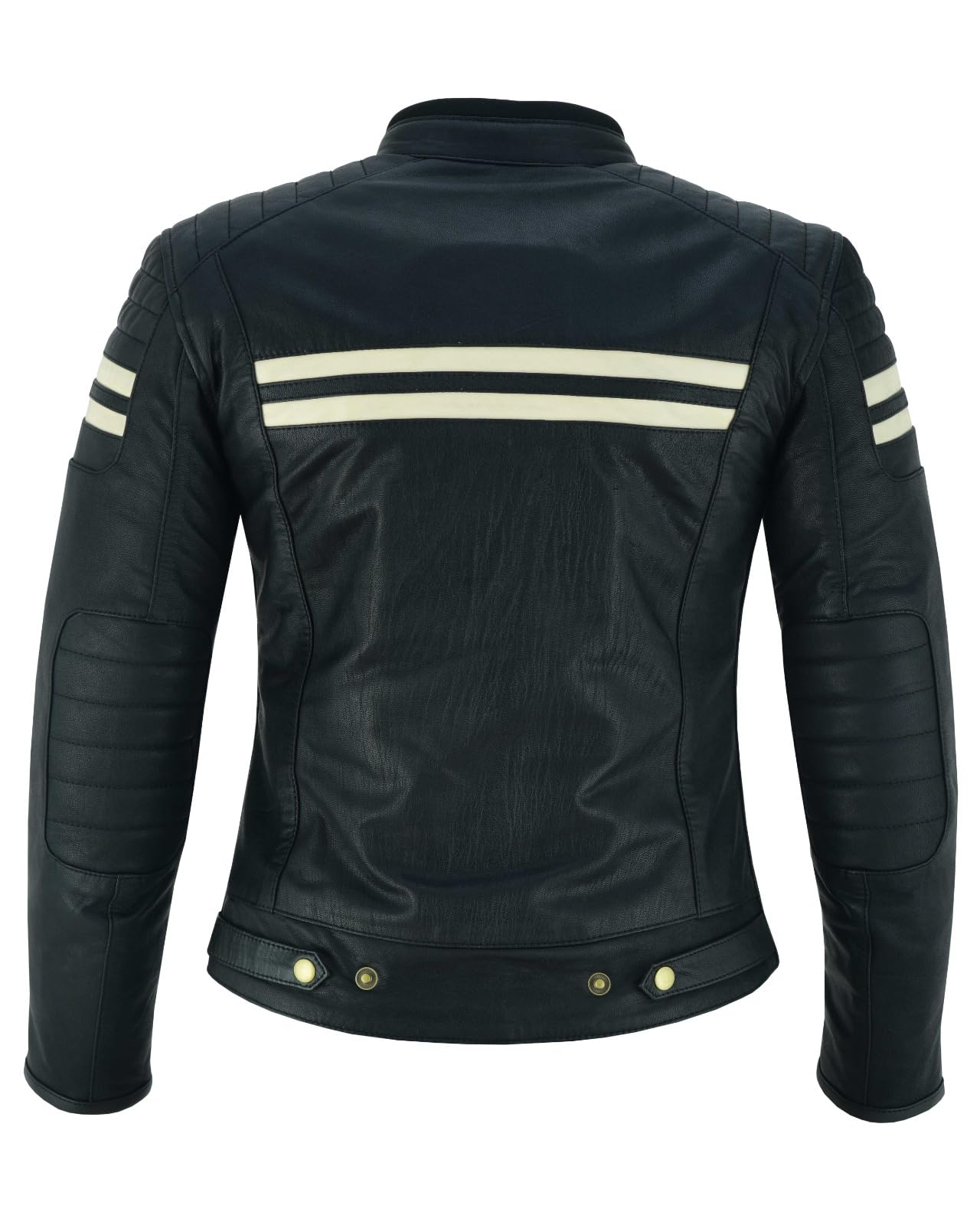 Veste de Moto En Cuir Pour Femme- Blouson Avec Protection Douce Cuir Et Vent Armure Corps été Hiver Tourisme Motard Blinde Noir