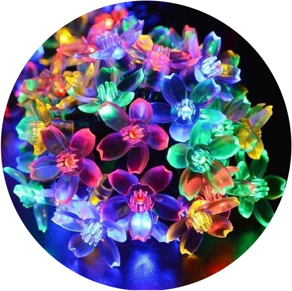 FULLBELL Christmas Decorations Flower Lights 33 Feet 100 LED String Lights 8 Modes with Memory Function, Extendable Flower String Lights for Bedroom Garden Tree Party (Multicolor)