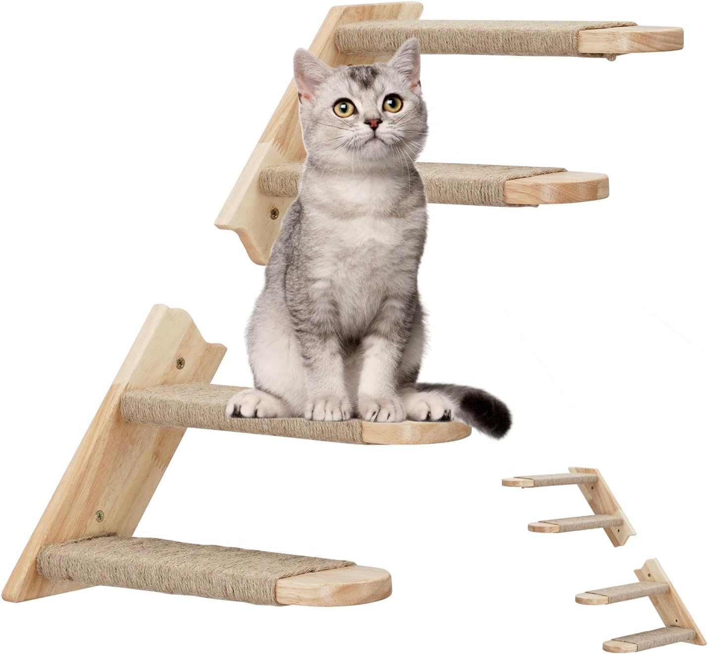 SweetBin Larger Size Cat Wall Steps 2 Pcs Wall Mounted Cat