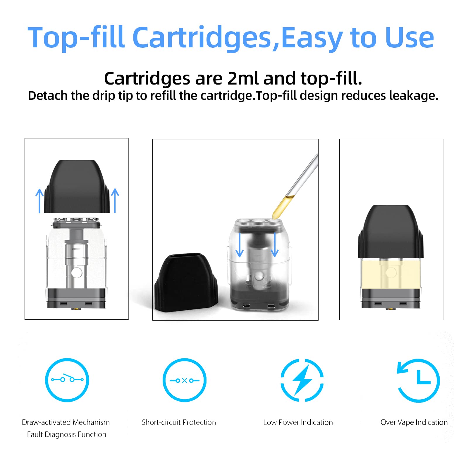 Uwell Caliburn Pod Kit 2ml E Cigarettes Vape Starter Kit Vape Pen (Black)  No Nicotine: Amazon.co.uk: Electronics & Photo