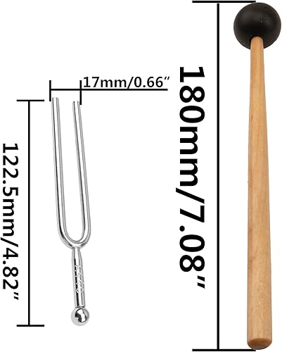 Miniatura 6 de 1 juego Yootones estándar A 440Hz tuning fork herramienta de tono instrumentos musicales y martillo de silicona compatible con dispositivo de