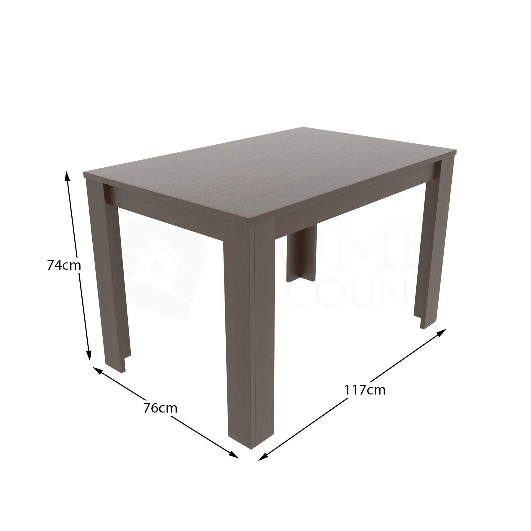 Vida Designs Medina Tavolo da Pranzo a 4 Posti, in Legno MDF, Rettangolare, Moderno, per Cucina e Sala da Pranzo, Colore: Noce