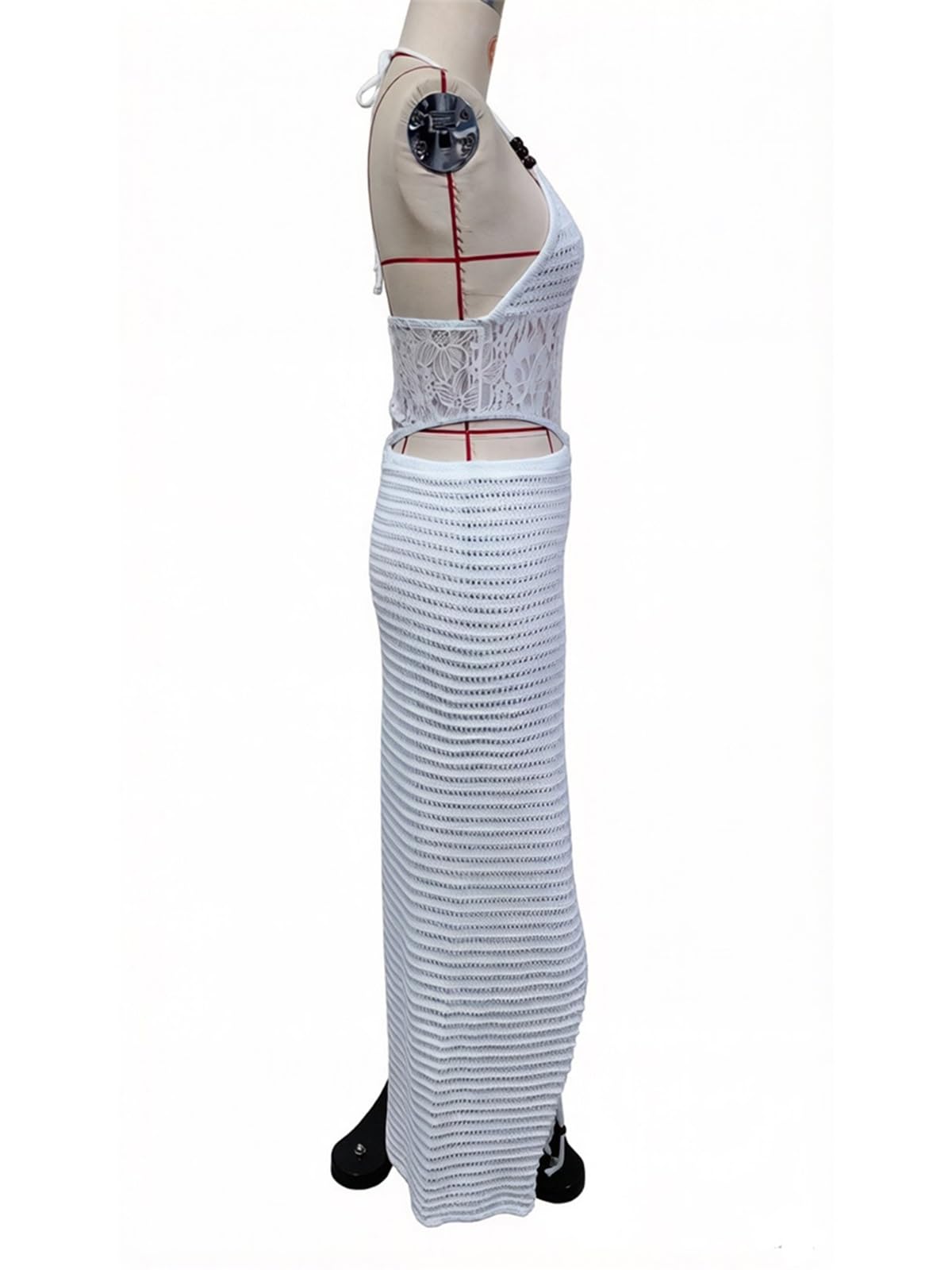 Vestido Playero for Mujer, Ropa de Playa, Túnica Punto asimétrica con Cuello Halter y borlas for para Las Vacaciones