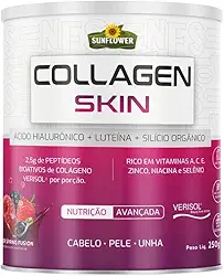 Colágeno Verisol Hidrolisado com Ácido Hialurônico + Luteína + Silício Orgânico - Collagen Skin Sunflower