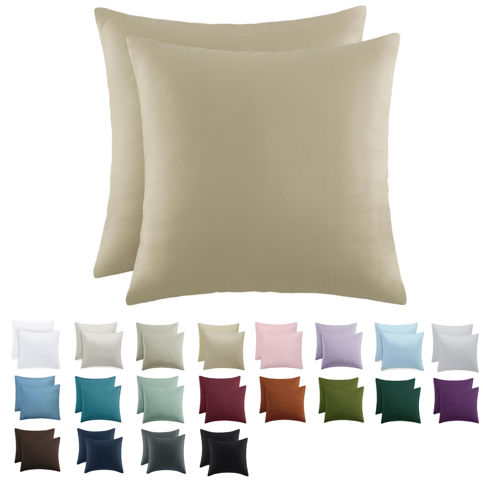 Tifschlaf Kissenbezug 2er Set - Kopfkissenbezug mit Reißverschluss aus Mikrofaser Weich, Pillow Case