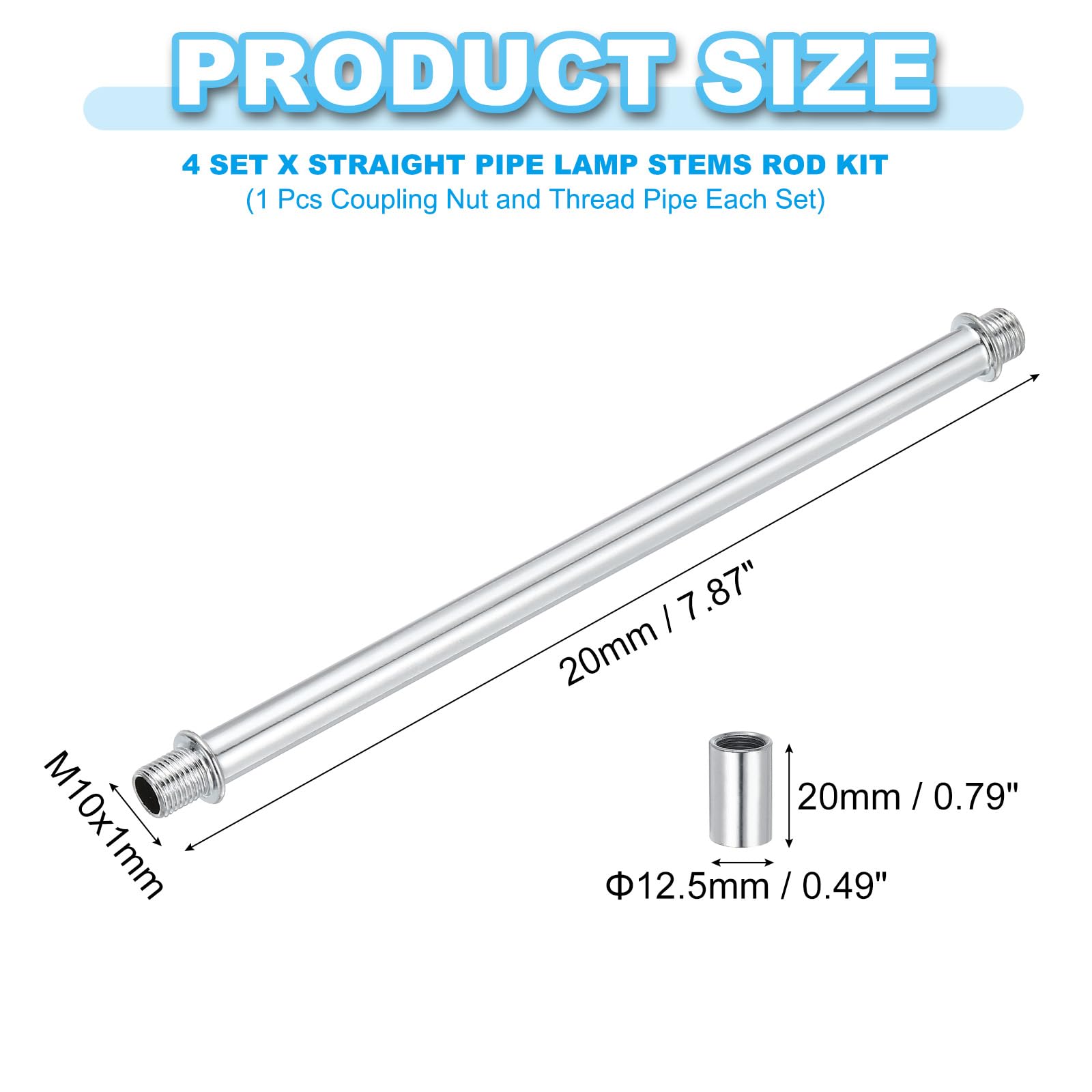 PATIKIL Straight Pipe Lamp Stems Rod Kit - Image 2