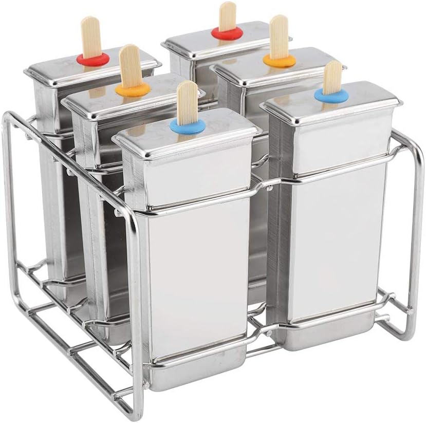 Ice Cream Maker, Durable Stainless Steel Ice Tray Ice Pop Mould, Popsicle Mold, for Homemade for DIY Ice Cream(Flat Head Flat)