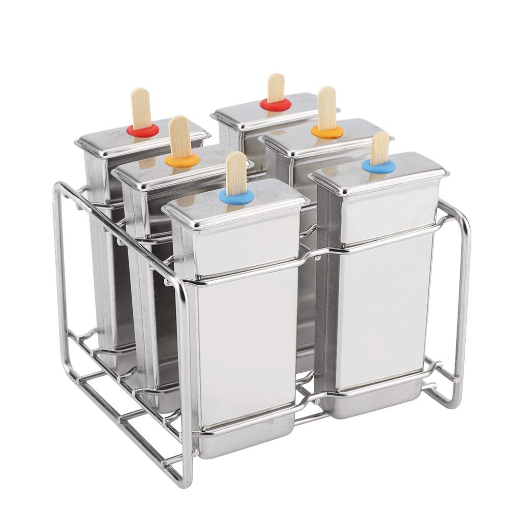 Ice Cream Maker, Durable Stainless Steel Ice Tray Ice Pop Mould, Popsicle Mold, for Homemade for DIY Ice Cream(Flat Head Flat)