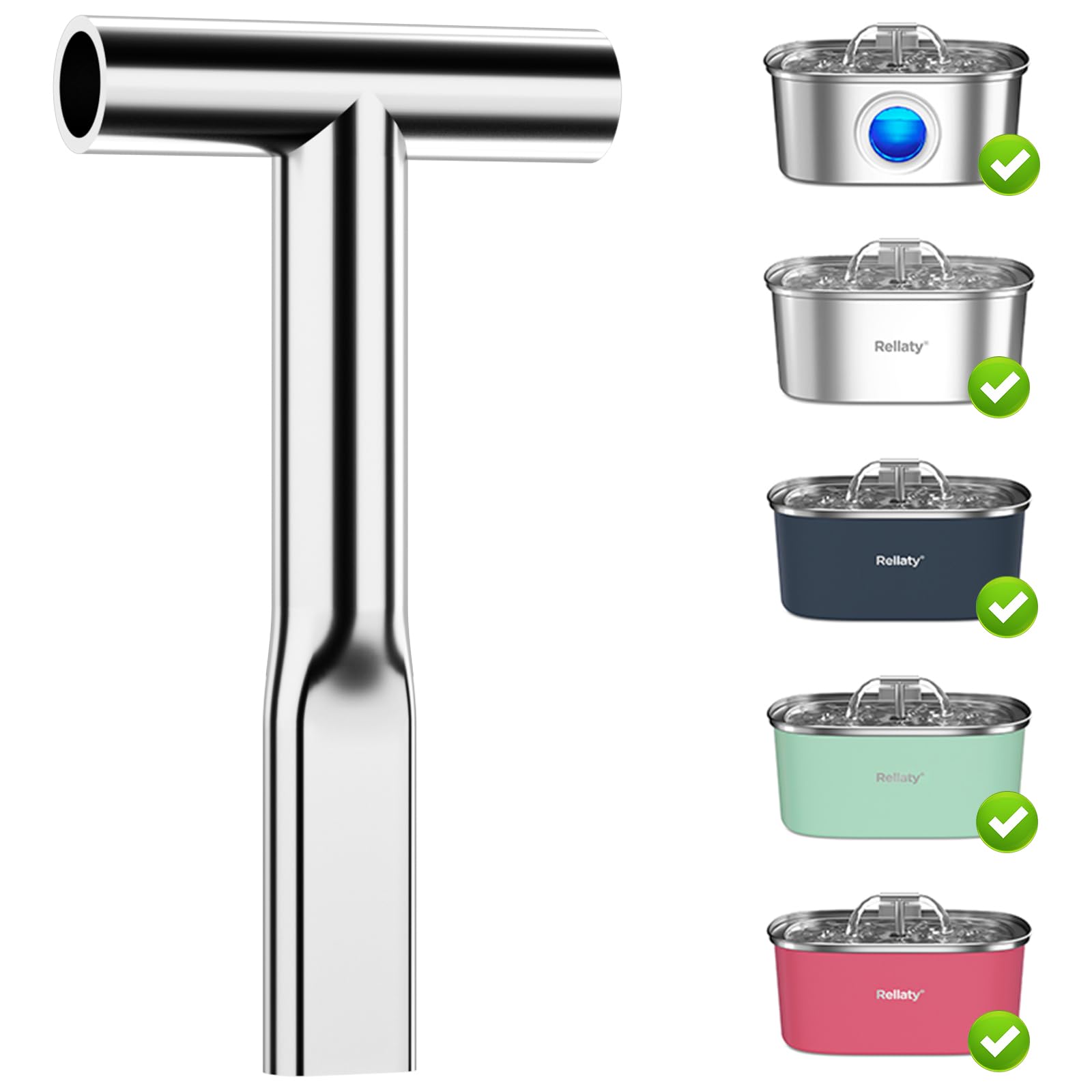 Cat Water Fountain Stainless Steel T-Faucet