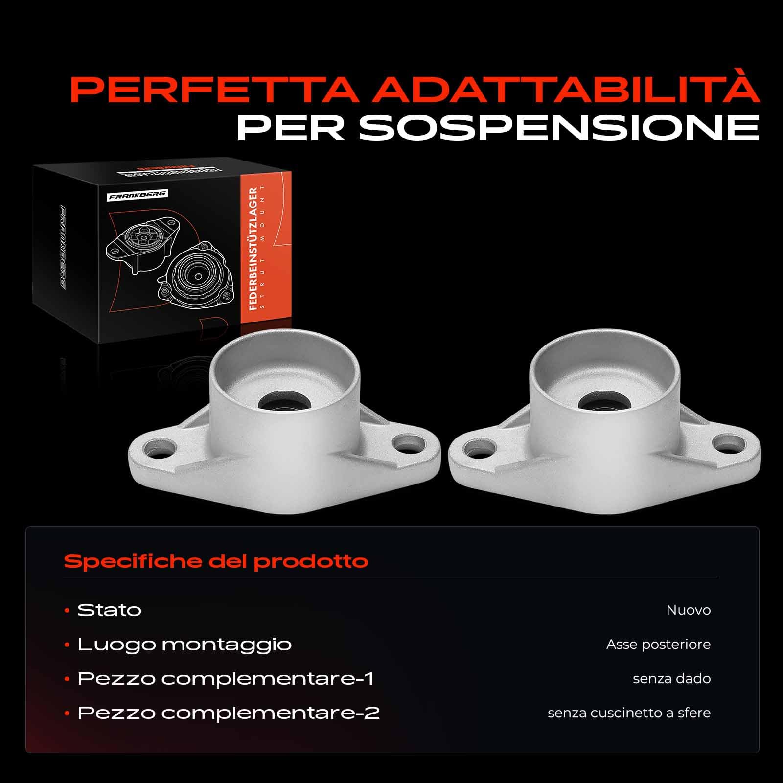 Frankberg 2x Cuscinetti a cupola Cuscinetto di supporto ammortizzatore Posteriore sinistro destro Compatibile con i30 FD i30 GD i30 Coupé i30 FD Cee'D JD Cee'D SW ED Pro Cee'D Hatchback Van JD SM5669
