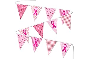 Breast Cancer Pennant Banner: Pink Decor for Pioneers